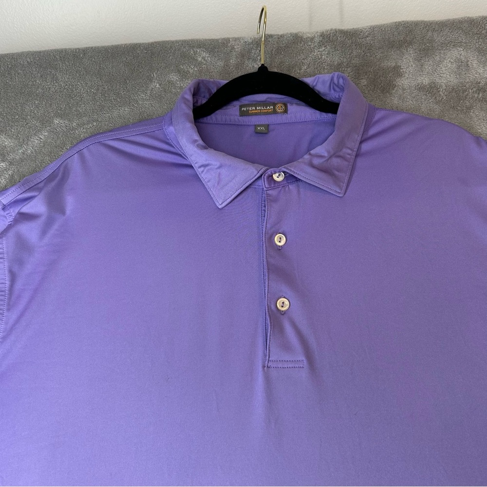 Peter Millar Summer Comfort Golf Polo Shirt Men's 2XL Purple - Picture 2 of 16